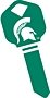 Key Blanks. NCAA Key blank MICHIGAN STATE SPARTANS image on house Key.