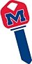 Key Blanks. NCAA Key blank MISSISSIPPI REBELS image on house Key.