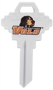 Key Blanks. NCAA Key blank TENNESEE VOLUNTEERS image on house Key.