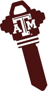 Key Blanks. NCAA Key blank TEXAS A&M AGGIES image on house Key.