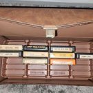 VTG SERVICE MFG CO 8 TRACK TAPE CARRYING CASE BROWN FAUX LEATHER & 9 Tapes