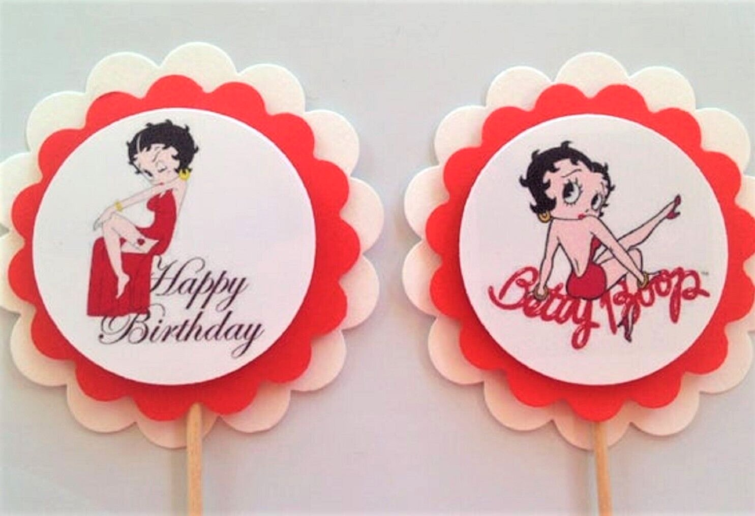 Betty Boop Party 3-D cupcake toppers 12 birthday retirement