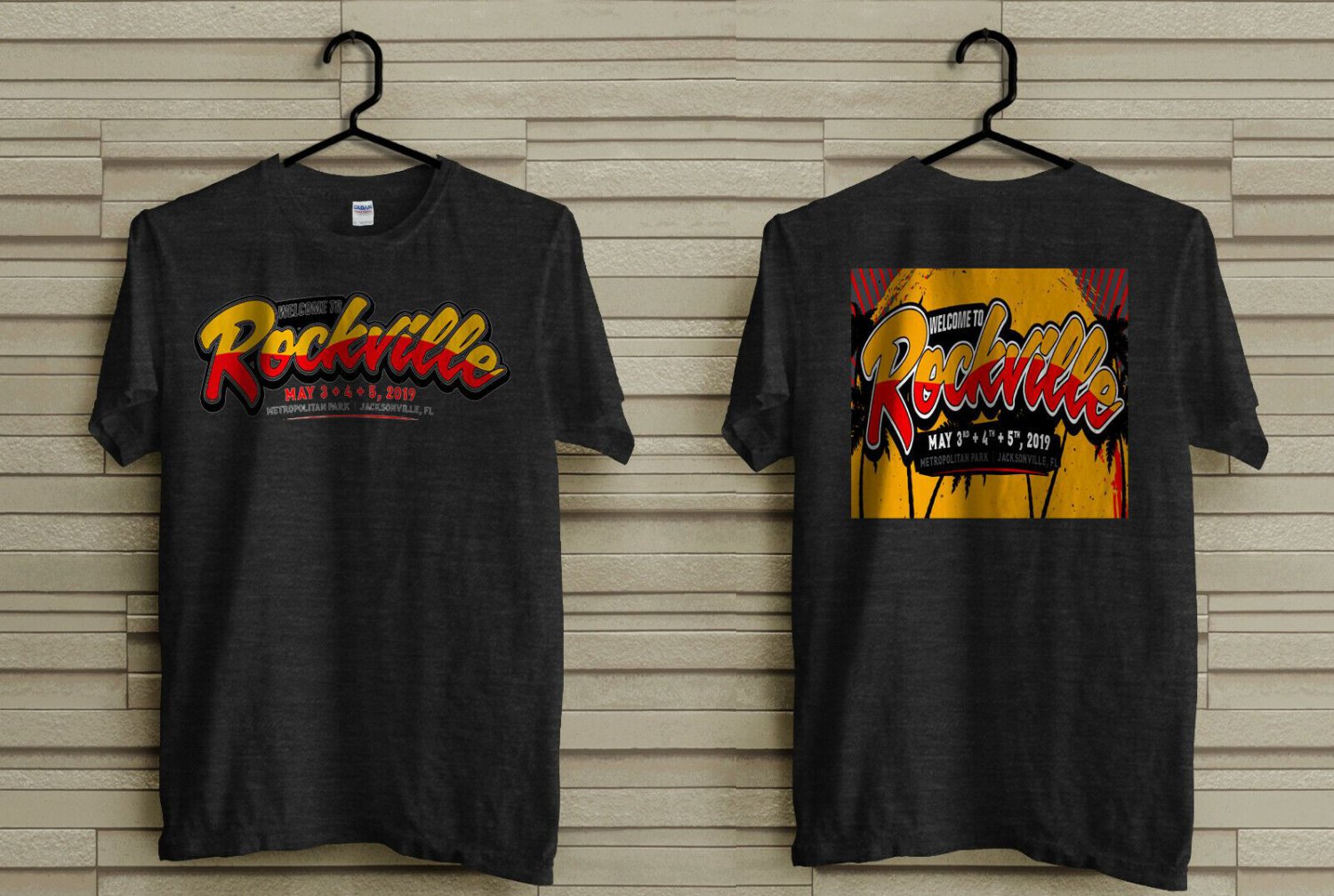 WELCOME TO ROCKVILLE 2019 LINEUP T SHIRT BLACK GILDAN NEW