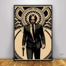 John Wick Poster, Retro Print, Wall Decor, Movie Gift, Kraft Paper Print