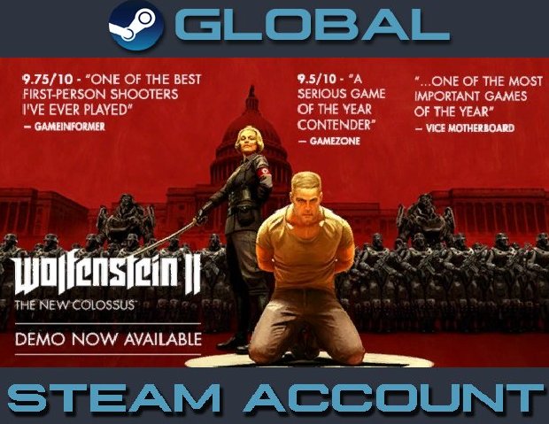Wolfenstein 2 II: The New Colossus [Steam Account] Region Free PC