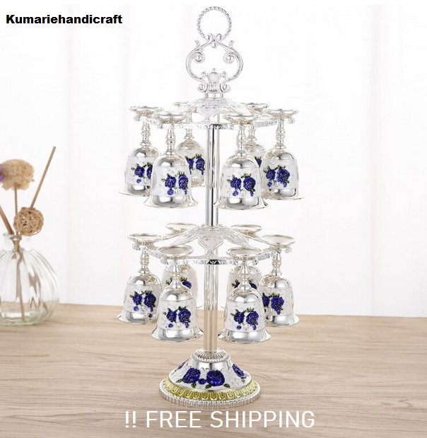 Luxury Wine Set 2 Layer Display Shots Accessories Handicraft Souvenir Arts Home Decor