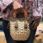 Womens Lace Straw bag,Beach bag, Lace Woven bag,Tote bag, Water hyacinth bag,Straw clutch bag