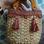 Womens Lace Straw bag,Beach bag, Lace Woven bag,Tote bag, Water hyacinth bag,Straw clutch bag
