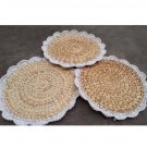 Side knitted water hyacinth placemats Wall decor