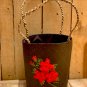 Womens Flower embroidered pandanus bag Woven bag