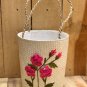 Womens Flower embroidered pandanus bag Woven bag