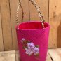 Womens Flower embroidered pandanus bag Woven bag