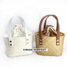 Womens Pandan woven parcel tote bag