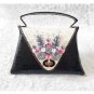 Womens Taper woven pandan bag with croco style combination swivel lock
