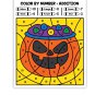 Halloween Color by Number Worksheets, Addition & subtraction