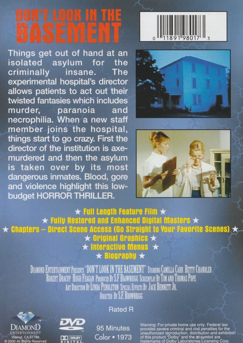 Don T Look In The Basement Trailer Don't Look in the Basement (1973) DVD Restored & Remastered