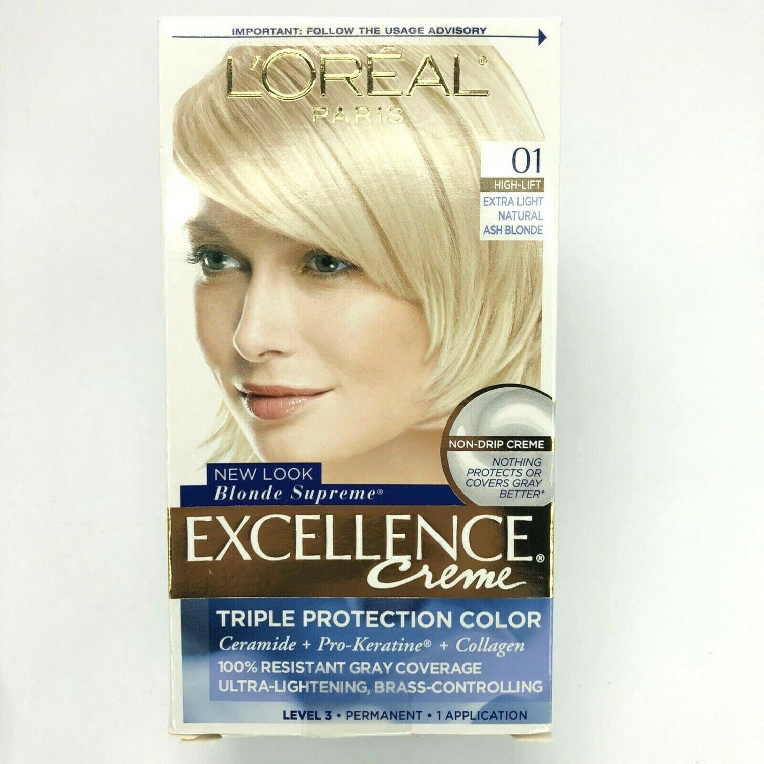 2X LOREAL Excellence Creme Color, 01 Extra Light Natural Ash Blonde