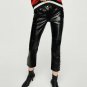 mango womens vinyl piercing pants black