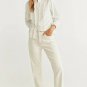 Mango women's blouse cotton ruffled top white size M us6 uk10