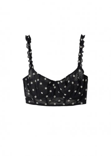 Mango bikini top confetit black polka dots sizes S M