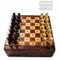 Handmade Hand Crafted Mini Wooden Chess Vintage Traveller Chess Set