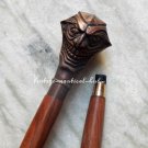Wooden Walking Stick Cane Vintage With Nautical Antique Joker Face Head Handle