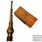 Antique Marine Nautical Home Decor 18" Engraved Telescope with Wooden Box Gift