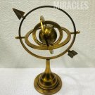 12" Brass Armillary Sphere with Arrow Nautical Maritime Astrolabe Globe Decor