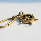 Set of 5 VINTAGE NAUTICAL BRASS SHIP WHEEL COLLECTIBLE NAUTICAL KEY CHAIN GIFT KEY RING