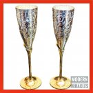 Goblet Champagne Flutes Coupes Brass Wine Glass Set for Home Décor & Gift