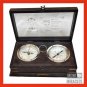 Antique Vintage Compass & Clock Glass Engraved Wooden Secret Box Nautical Gift