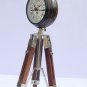 Vintage table nautical clock with wooden tripod stand office & home decor gift