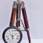 Vintage table nautical clock with wooden tripod stand office & home decor gift