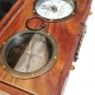 Antique Vintage Compass & Clock Engraved in Wooden Secret Box Nautical Gift