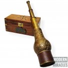 Antique 18" Engraved Telescope Marine Nautical Spyglass with Wooden Box Gift