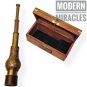 Antique 18" Engraved Telescope Marine Nautical Spyglass with Wooden Box Gift