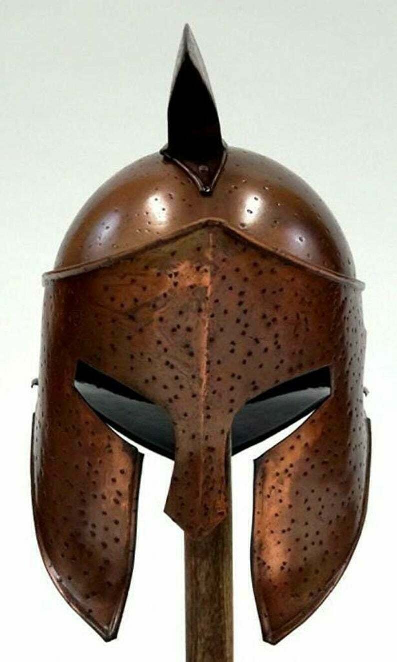 Greek Corinthian Black Finish Ancient Medieval Armor Knight Spartan Helmet & A B