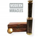 Antique Maritime Long Telescope Nautical Brass Telescope with wooden Box Gift