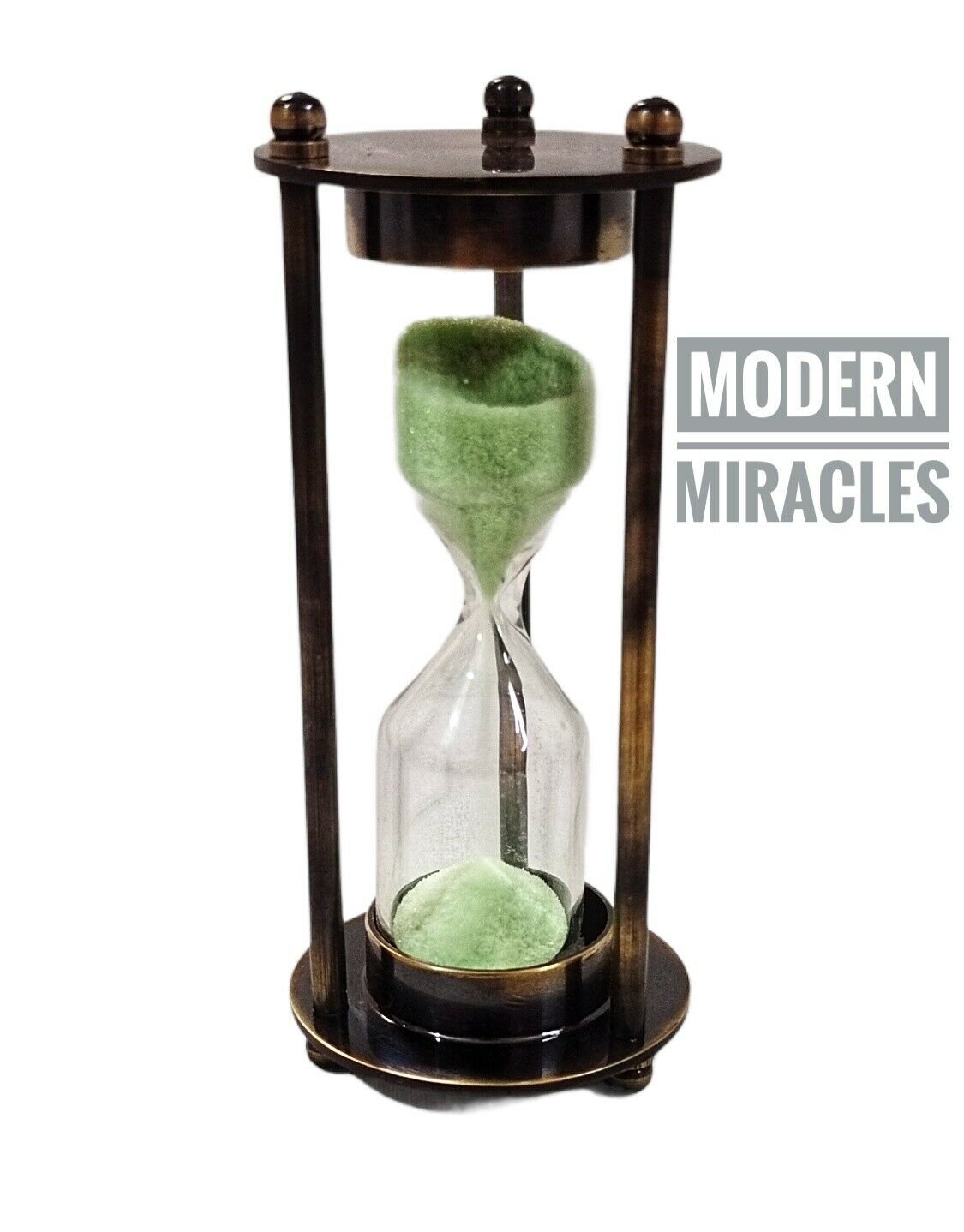 Antique SOLID BRASS SANDTIMER Nautical VINTAGE RETRO STYLE 1 minute Sand timer