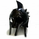 Gladiator Black Helmet Roman Greek Spartan Armor With Free Wooden Stand