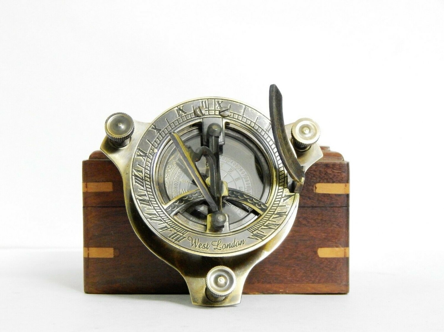 Vintage Nautical Brass Round Sundial Compass Working Directional Best Gift Item