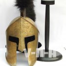 Corinthian Armor Helmet with Black Plume Medieval Knight Spartan 300 leonidas