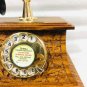 Antique Brass Victorian Rotary Dial Telephone Maharaja Wooden Etching Phone