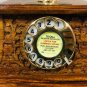 Antique Brass Victorian Rotary Dial Telephone Maharaja Wooden Etching Phone