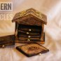 Set of 2 Wooden & Brass Hut Shape Designer Handmade Coaster Set Home Decor Gift Item