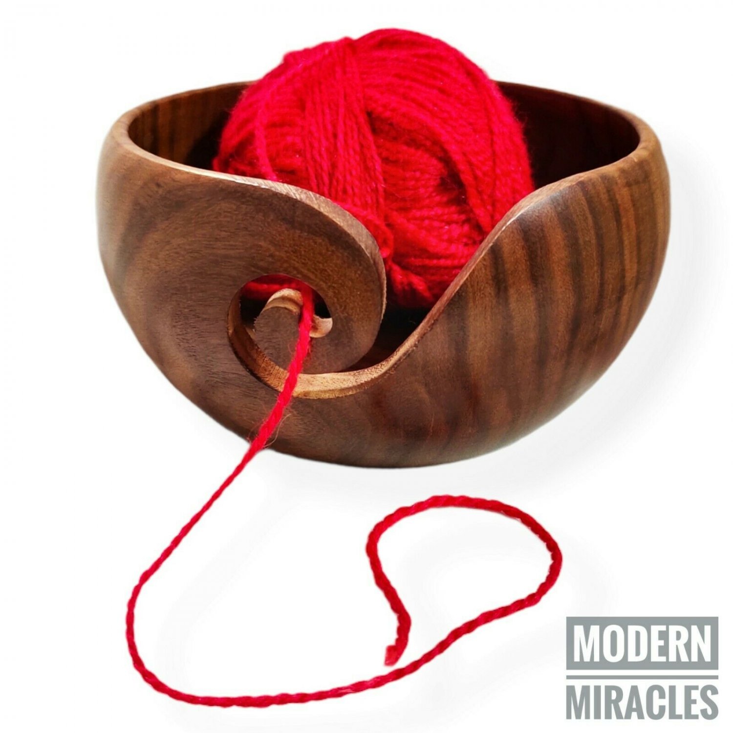 Premium Rosewood HandMade Wooden Yarn Bowl Crochet & wool Knitting Bowl Gift