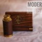 Vintage Mini Spyglass Brass Telescope BrownLeather Cover with Wooden Box