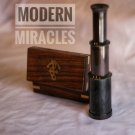 6 inch Brass Finish Nautical Telescope Mini Pirate Spyglass with Wooden Box