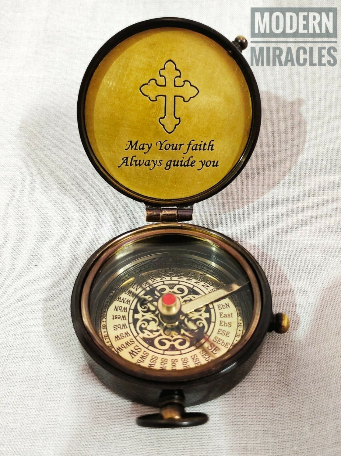 Antique Nautical 3" Brass Maritime Compass Adventure Collectable Decor