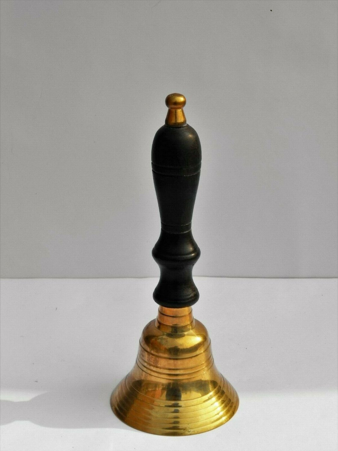 Antique Brass Hand Bell with Black Handle (5.5'') Home Decor Gift Item